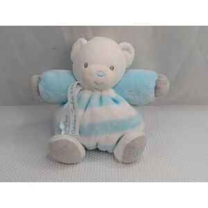 Kaloo Round Bear Plush 7 Inch Blue Stripe Stuffed Animal Toy